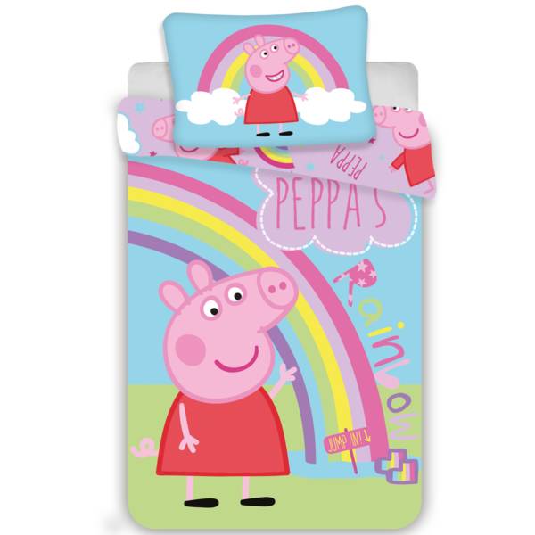 Peppa Pig dekbedovertrek 100x135 - Rainbow