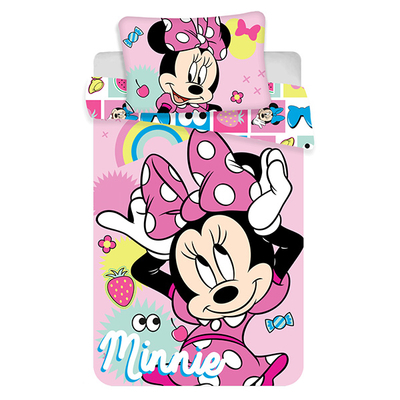 Minnie Mouse dekbedovertrek 100x135 - Pink Square